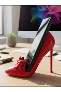 Telefon - Tablet Standı Stiletto model Moda Tutkunlarına Özel Kırmızı